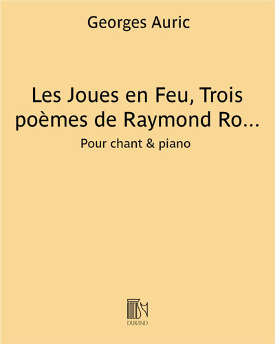 Les Joues en Feu, Trois poèmes de Raymond Rodiguet — Georges Auric