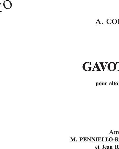 Gavotte pour Alto et Piano — Arcangelo Corelli