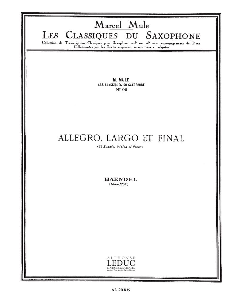 Allegro, Largo et Finale, op. 1 — 亨德尔