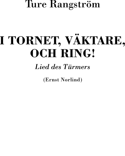 Lied des Türmers — Ture Rangström