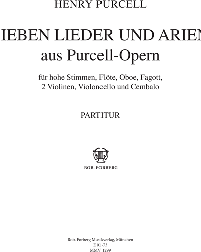 Seven Songs and Arias from Purcell Operas — Henry Purcell