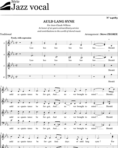 Auld lang syne — Steve Zegree