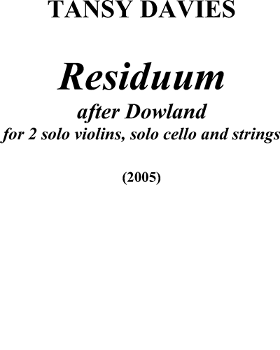 Residuum — Tansy Davies