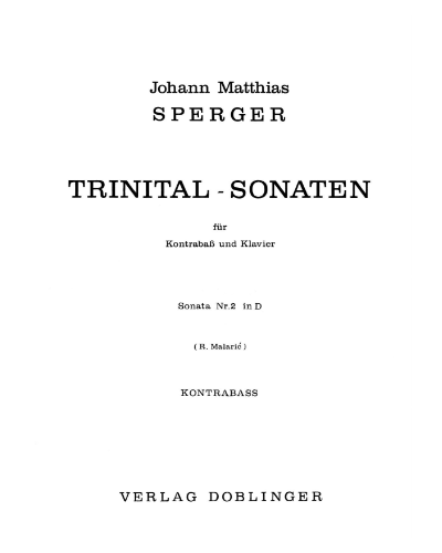 Sonata in Trinital No. 2 in D major — Johannes Matthias Sperger