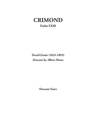 Crimond Psalm 23 (Howe) — David Grant