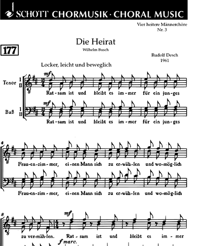 Vier heitere Männerchöre — Rudolf Desch