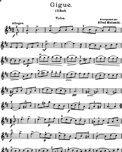 Gigue for Violin and Piano — 巴赫