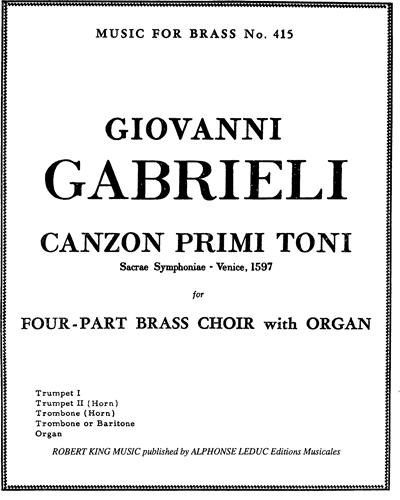 Canzon primi toni (from "Sacrae Symphoniae", Venice, 1597) — Giovanni Gabrieli