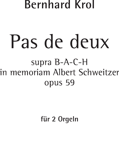 Pas de Deux, op. 59 — Bernhard Krol