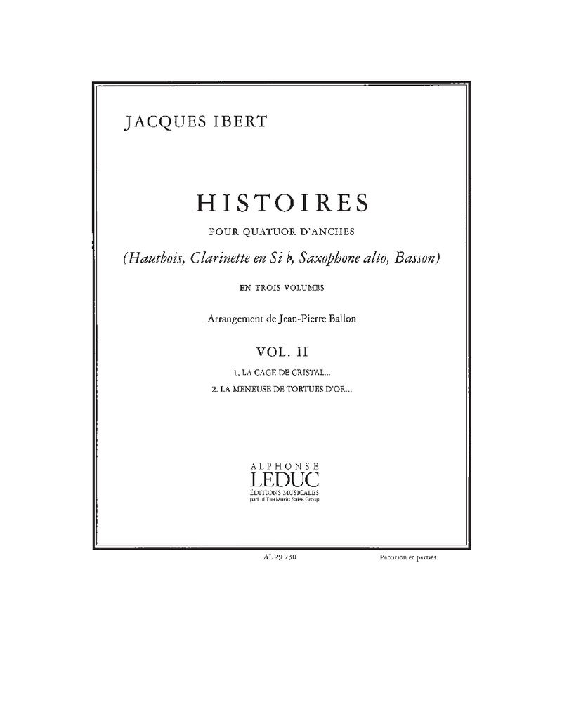 Histoires pour quatuor d'anches, Vol. 2 — 雅克·伊贝尔