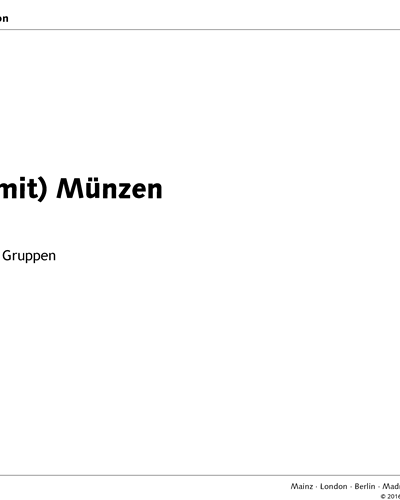 Zahlen für (mit) Münzen — Dieter Schnebel