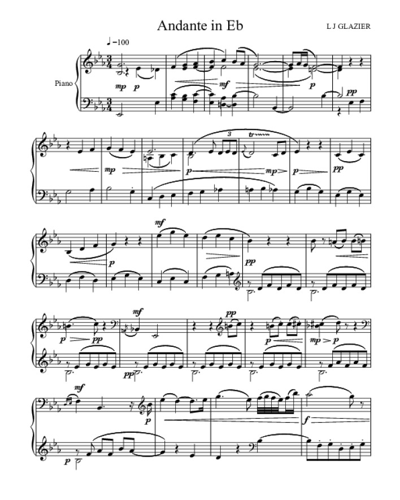 Andante in E Flat for Piano — Laurence Glazier