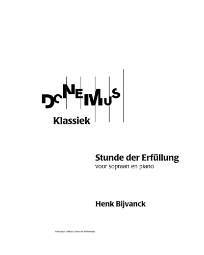 Stunde der Erfüllung — Henk Bijvanck