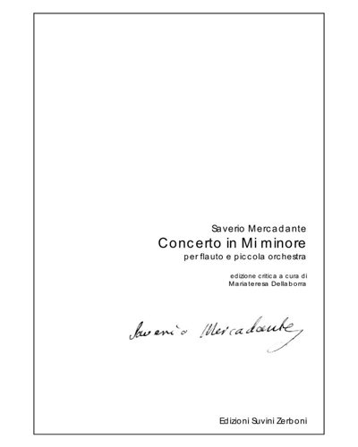 Concerto for Flute (or Piccolo) in E minor — Saverio Mercadante