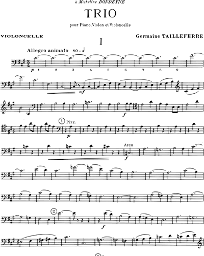 Trio for Violin, Cello and Piano — 塔耶费尔