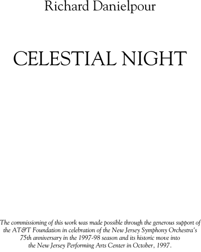 Celestial Night, for Orchestra — Richard Danielpour