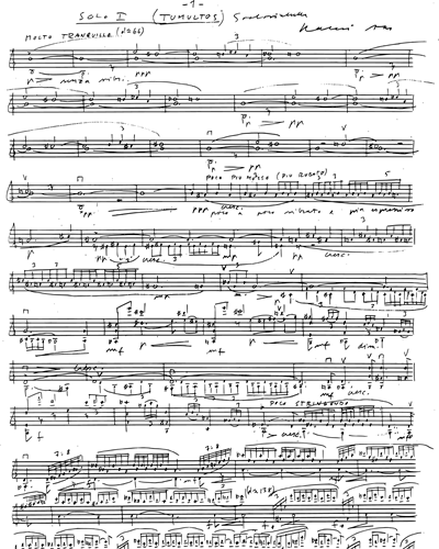 Solo I (Tumultos) for Violin — Kalevi Aho