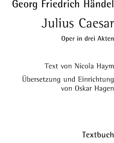 Giulio Cesare, HWV 17 — 亨德尔