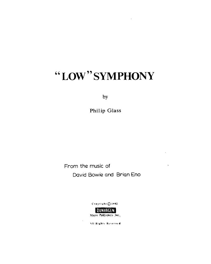 Low Symphony — 菲利普·格拉斯