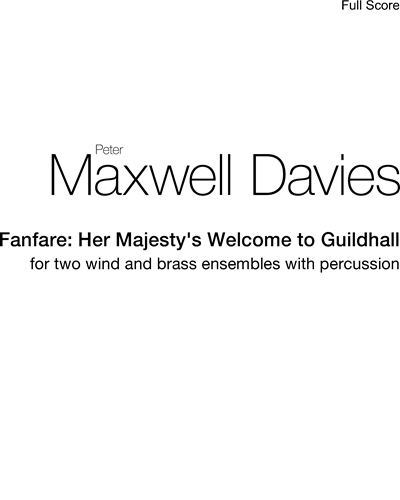 Fanfare: Her Majesty's Welcome to Guildhall — 马克斯韦尔·戴维斯