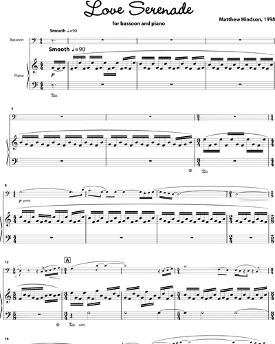 Love Serenade (for Bassoon) — Matthew Hindson