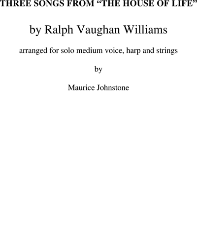 Three Songs from "The House of Life" — Ralph Vaughan Williams