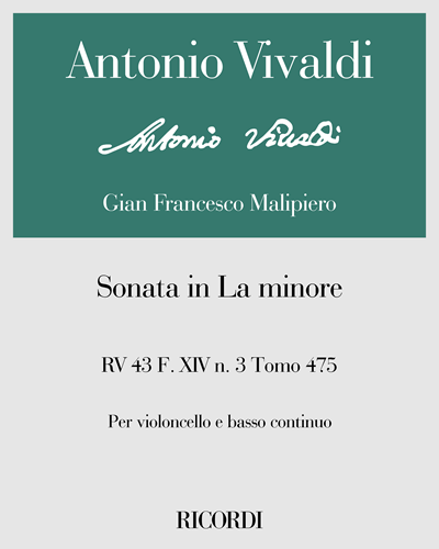 Sonata in A minor, RV 43, F. XIV no. 3, Tomo 475 — Antonio Vivaldi