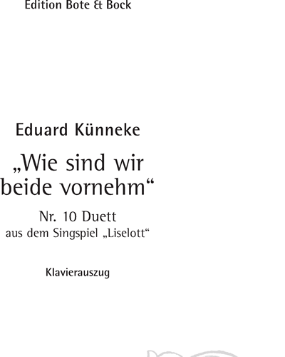 Wie sind wir beide vornehm — Eduard Künneke