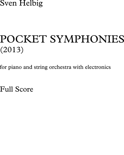 Pocket Symphonies, op. 2013 — Sven Helbig