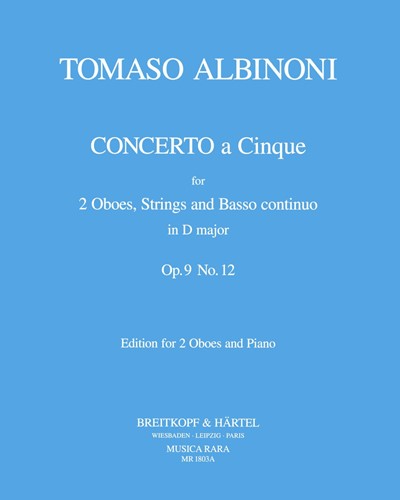 Concerto a 5 in D, op. 9/12 — Tomaso Albinoni