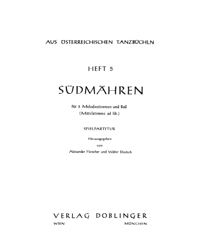 Aus österreichischen Tanzbüchln, Vol. 5 — Alexander Fleischer
