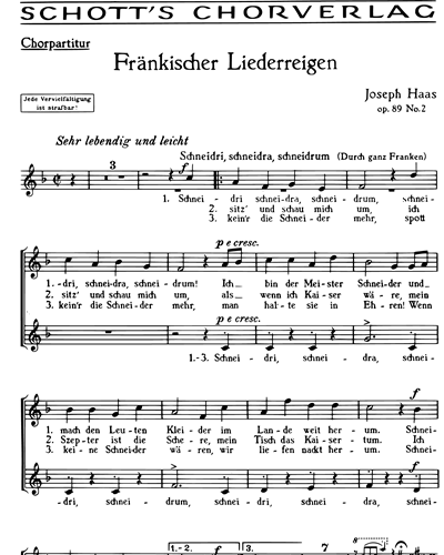 Liederreigen nach Volksweisen — Joseph Haas