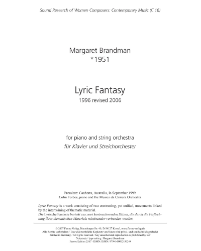 Lyric Fantasy — Margaret Brandman