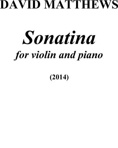 Sonatina, op. 128 — David Matthews