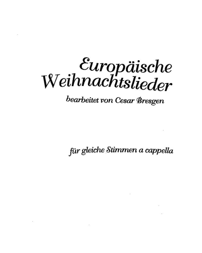 European Christmas Songs — Cesar Bresgen