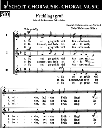 Frühlingsgruß — 舒曼