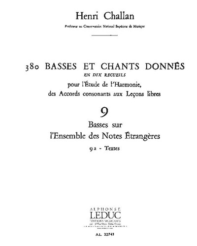 380 Basses et chants donnés, No. 9b — Henri Challan