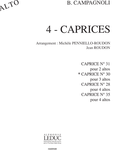 Caprice No. 30, Op. 22 pour 3 Altos — Bartolomeo Campagnoli