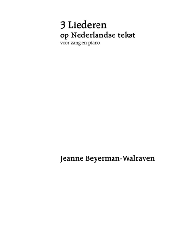 Three Songs — Jeanne Beyerman-Walraven
