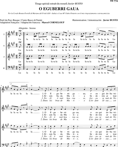 O Eguberri Gaua — Javier Busto Sagrado