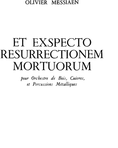 Et Exspecto Resurrectionem Mortuorum — 梅西安