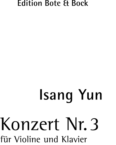 Concert No. 3 for Violin and Piano — 尹伊桑