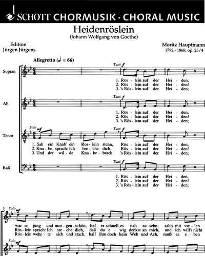 Sechs Goethe-Lieder — Moritz Hauptmann