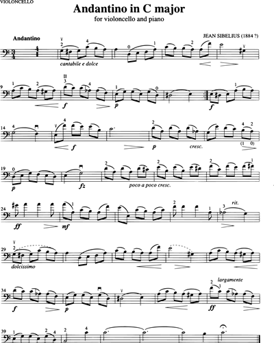 Three Early Pieces for Cello and Piano — Jean Sibelius