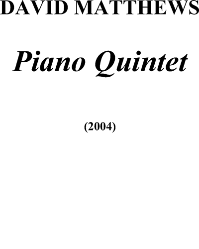 Piano Quintet — David Matthews