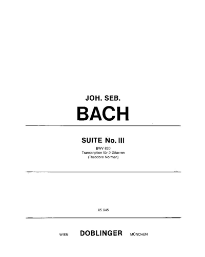 Suite No. 3 in F major, BWV 820 — Johann Sebastian Bach