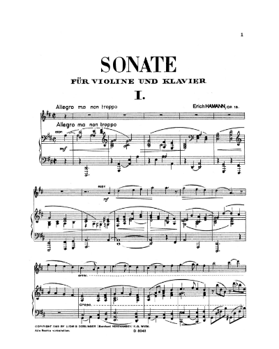 Sonata, op. 18 — Erich Hamann