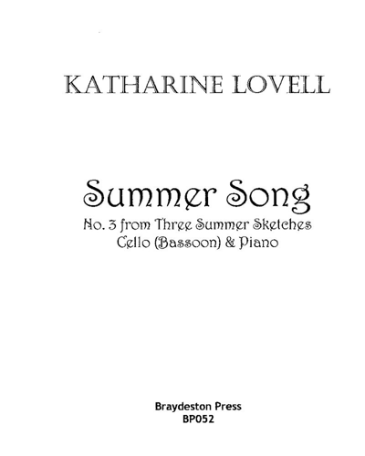 Summer Song (No. 3 from "Three Summer Sketches") — Katharine Lovell