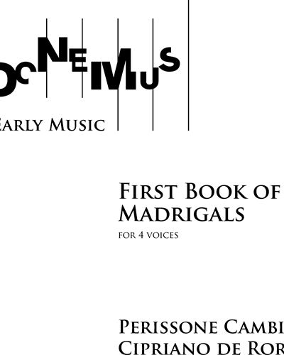 First Book of Madrigals — Cipriano De Rore