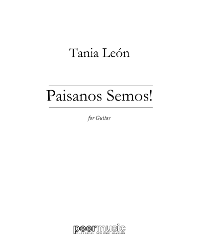 Paisanos Semos! — Tania León